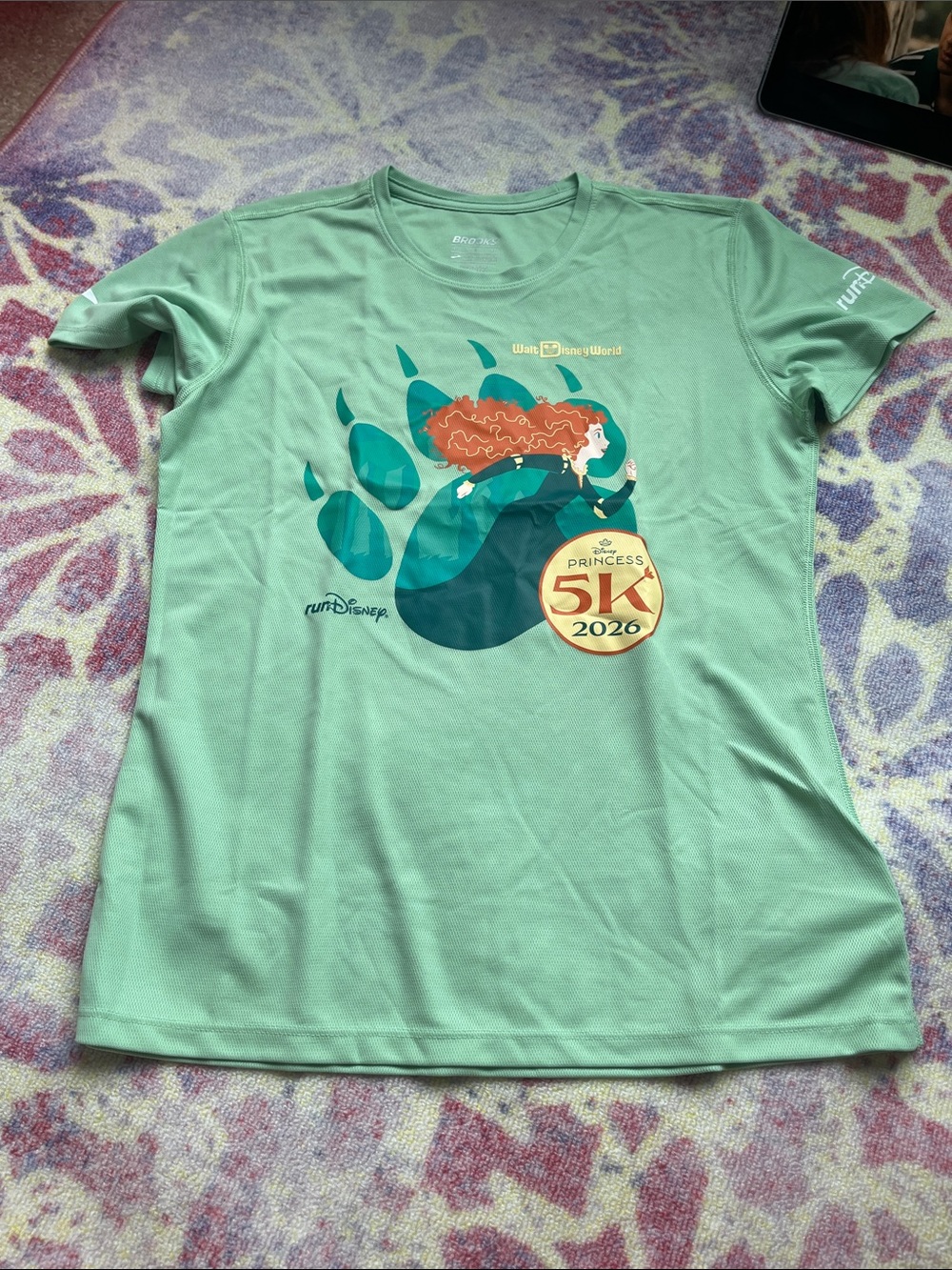 Disney Mint Green Princess 5K 2026 Short Sleeve Performance Tee
